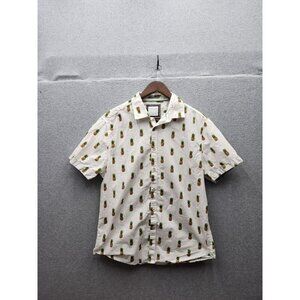 Pineapple Print Mens Slim Fit Short Sleeve Shirt Denim & Flower Ricky Singh Size